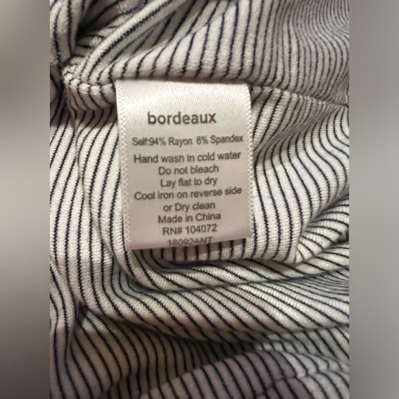 Bordeaux Anthropologie Blazer Striped black and white size small - Picture 3 of 5